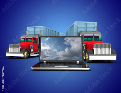 3D trailer concept. 3d illustration