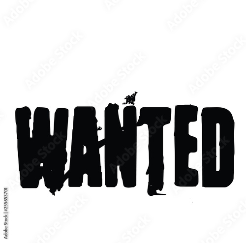Wanted stamp on white