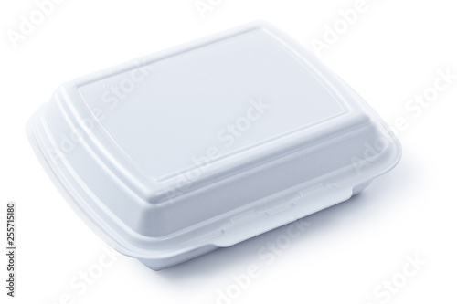 Polystyrene Takeaway Food Box Isolated On White © mihalec