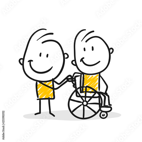 Strichfiguren / Strichmännchen: Rollstuhl, Behinderung, Inklusion. (Nr. 347) © strichfiguren.de