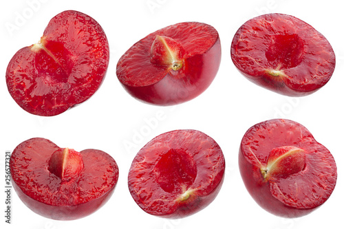 Cherry fruit isolated collection on white © Leonid Nyshko