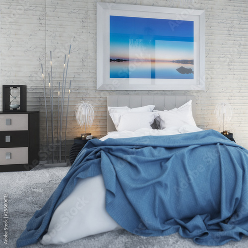 Bedroom with Sea View by Daylight (focused) - 3d visualization © 4th Life Photography