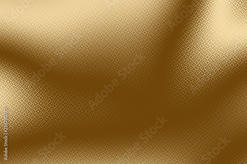 Imprint golden background and gold print on foil, metallic metal.