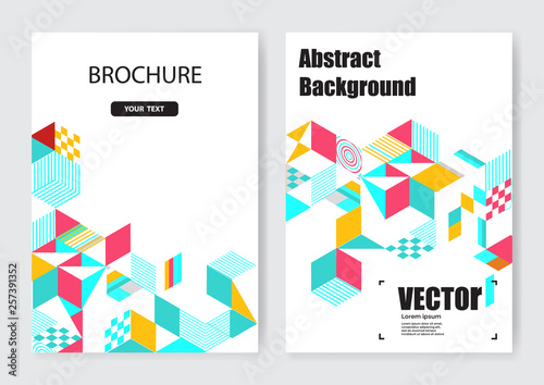 Brochure leaflet flyer, cover template, Abstract colorful geometric background © hanakaz1991