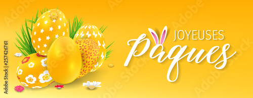 French Happy Easter Greeting Card - Joyeuses Pâques. French Easter Cards. © detakstudio