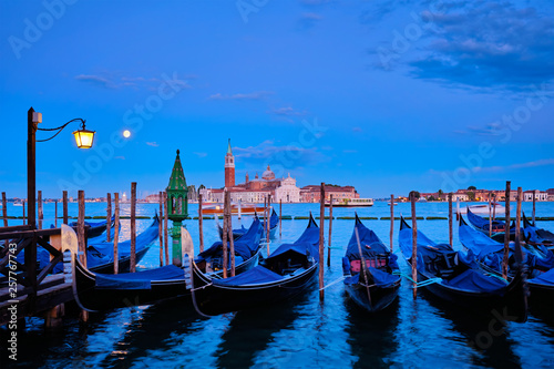 San Giorgio Maggiore Church with full moon. Venice, Italy © Dmitry Rukhlenko