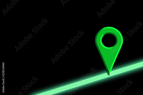Map symbol. Map mark of night road. 地図のマーク 夜道の地図マーク