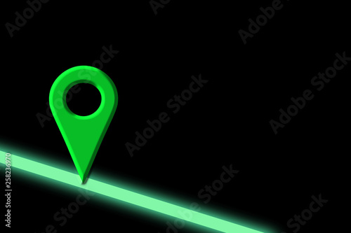 Map symbol. Map mark of night road. 地図のマーク 夜道の地図マーク