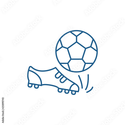 Football line concept icon. Football flat  vector website sign, outline symbol, illustration. © iconsgraph