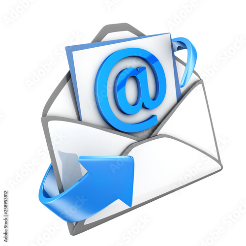 Email blue, isolated symbol © Vlad Kochelaevskiy