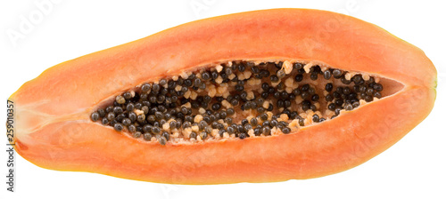 half of papaya isolated on a white background © yurakp