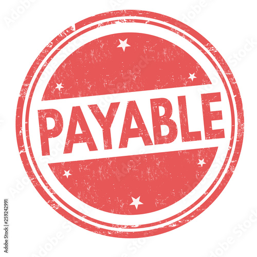 Payable sign or stamp