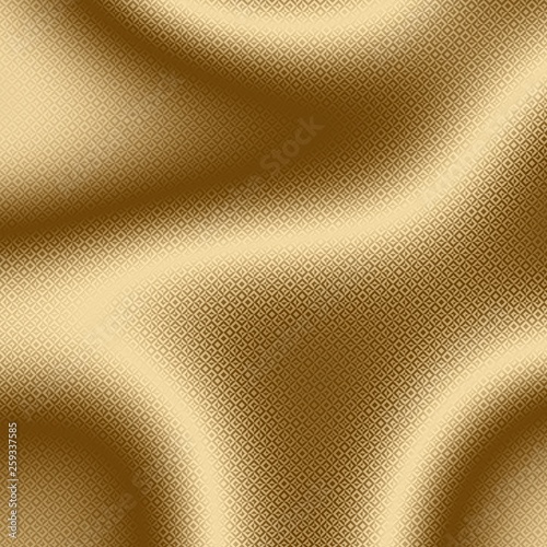 Golden background and gold print on shiny foil, pattern brass.
