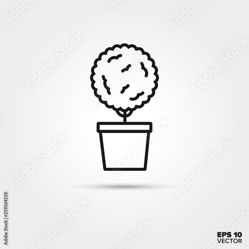 Potted topiary line icon. EPS 10 vector symbol. © eyewave