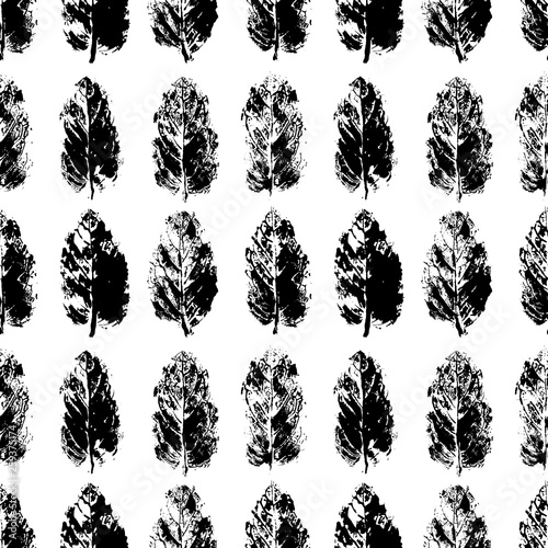 Leaves imprints pattern background peppermint stamps realistic texture vector.