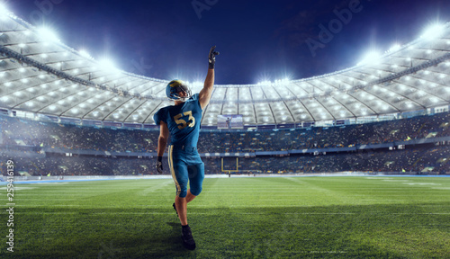 American football player in professional sport arena. © Артур Дидык