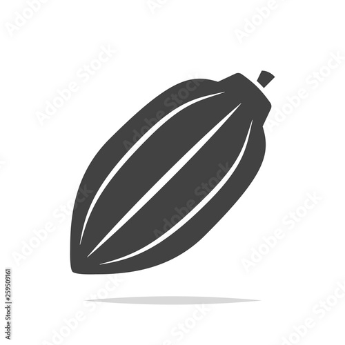 Cacao pod icon vector isolated © FARBAI