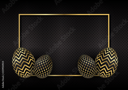 Gold and black Easter egg background © Kirsty Pargeter