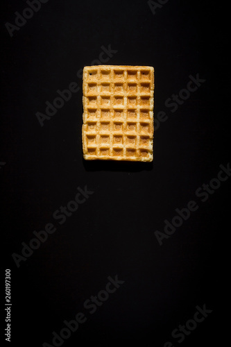 Waffles on a black background