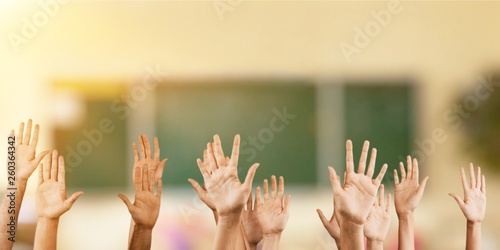 Set of raised hands, isolated © BillionPhotos.com