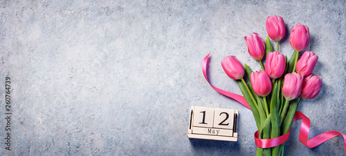 Mothers Day - Calendar With Tulips Bouquet © Romolo Tavani