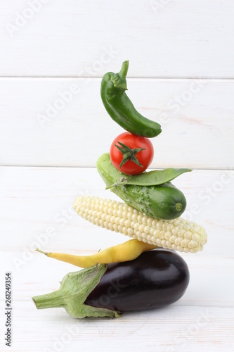 Fresh vegetables on white background © Iryna Usenko