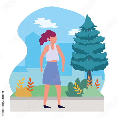 young woman cartoon