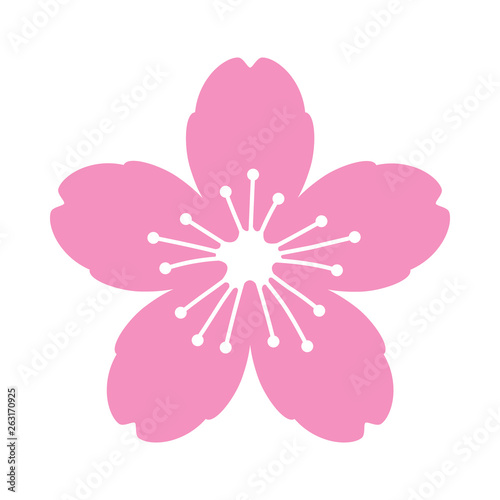 Cherry blossom flower or sakura flat vector pink icon for apps and websites © martialred