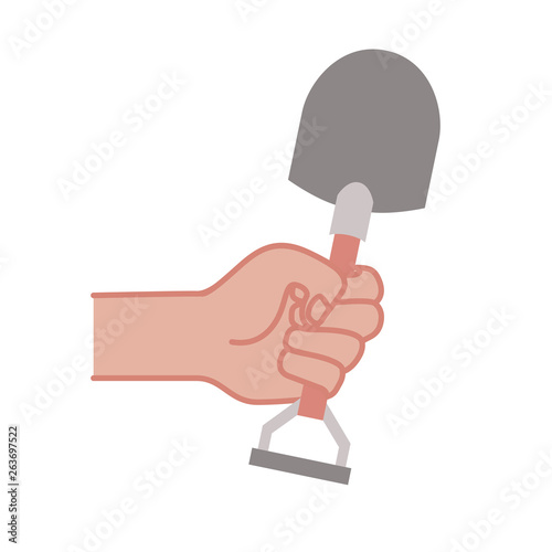 hand with shovel tool isolated icon © grgroup