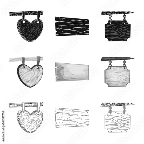 Vector design of raw and forest sign. Set of raw and hardwood vector icon for stock.