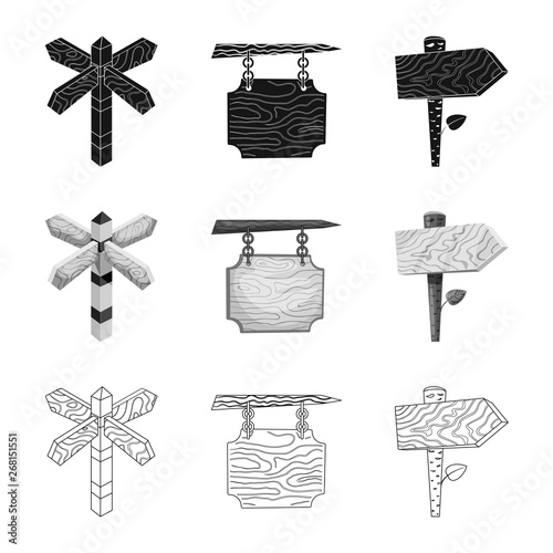 Vector design of raw and forest icon. Set of raw and hardwood stock vector illustration.
