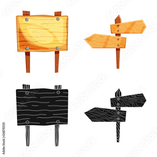 Isolated object of raw and forest symbol. Collection of raw and hardwood stock vector illustration.